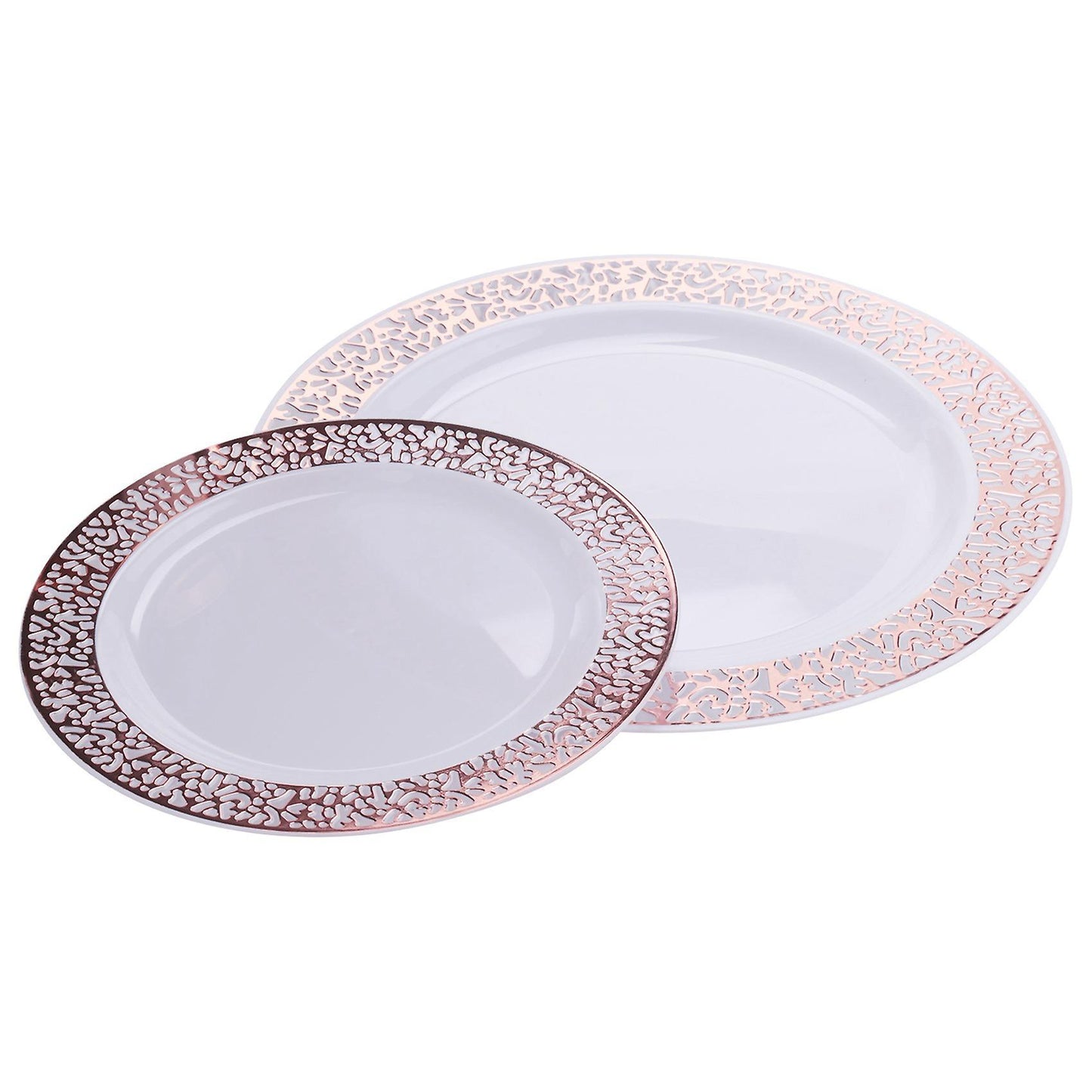 1 Sets Of Rose Gold Disposable Tableware Set Cup Plastic Plate Table