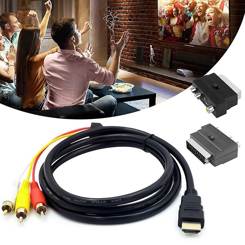 Hdmi to 3rca Cable 1.5m with Scart Head Gold-plated