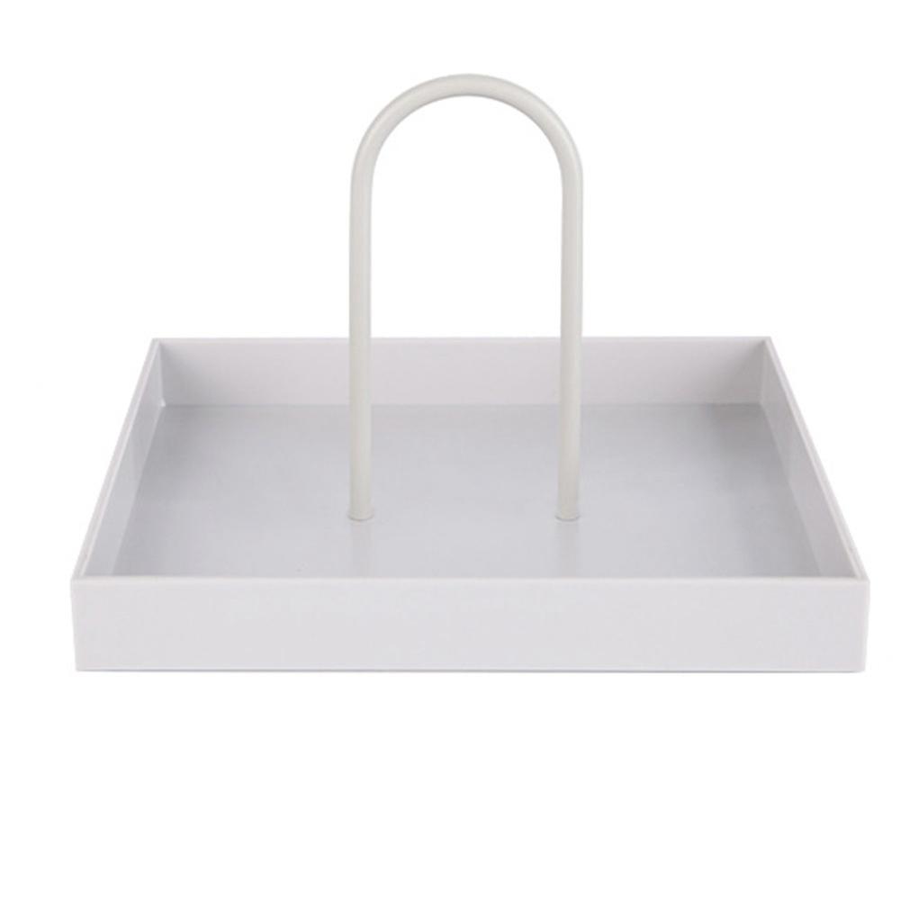 Desktop Storage Tray Plastic Square Jewelry Trays with Handle,c