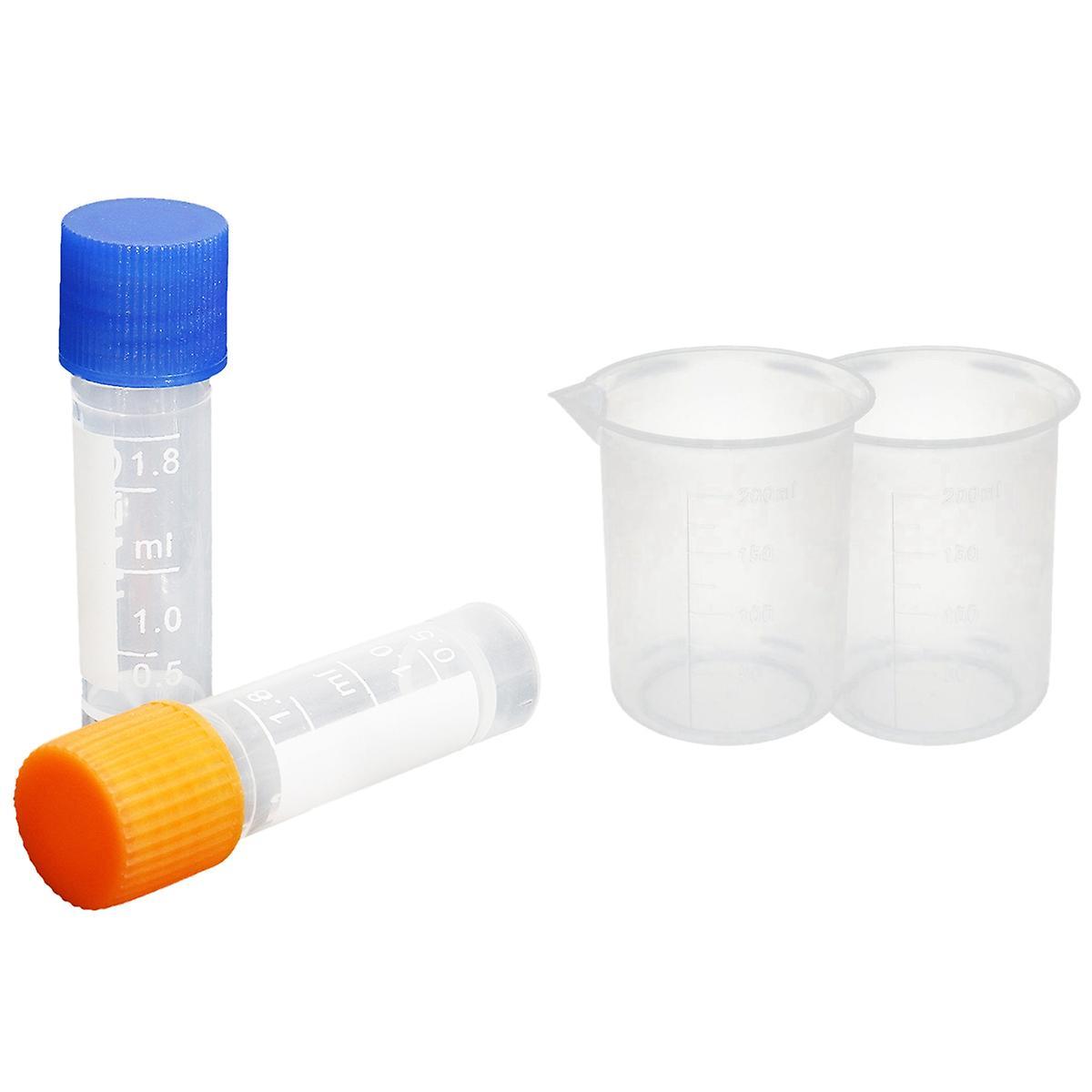 50x Plastic Graduated Cryovial Test Tube Sample Pipe with Seal Cap