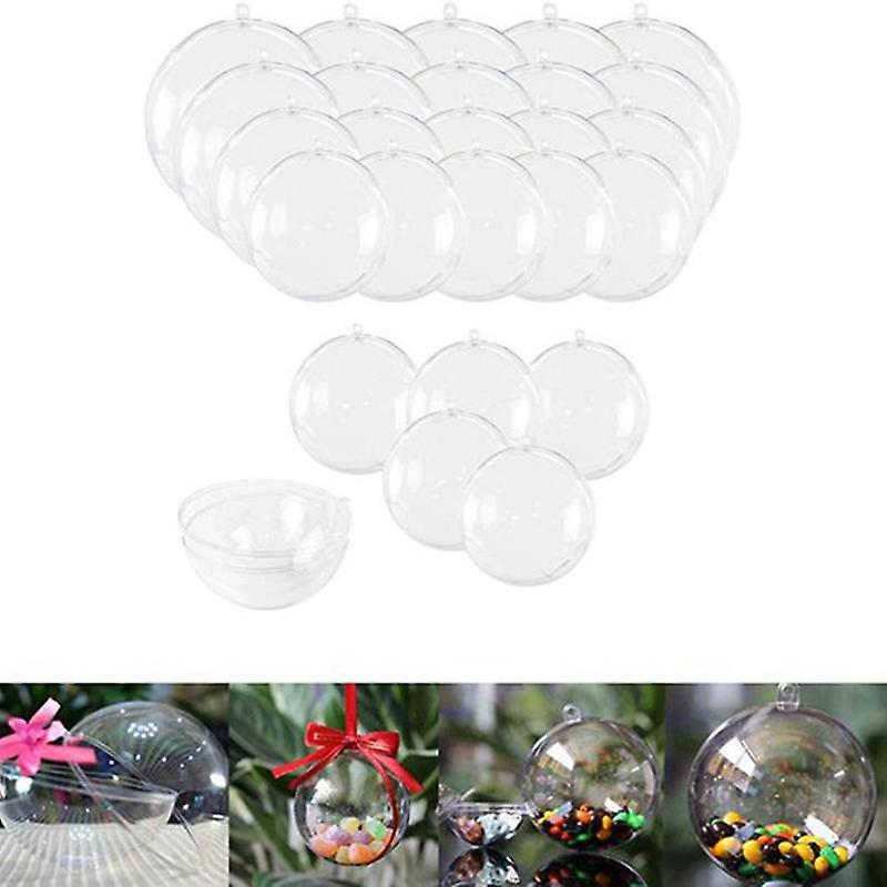 30pcs Plastic Christmas Hollow Ball Transparent Candy Packaging Box