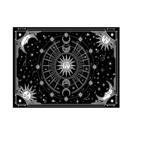 Sun and Moon Stars Space Tapestry for Bedroom Decor 51.2 X 59.1 Inch