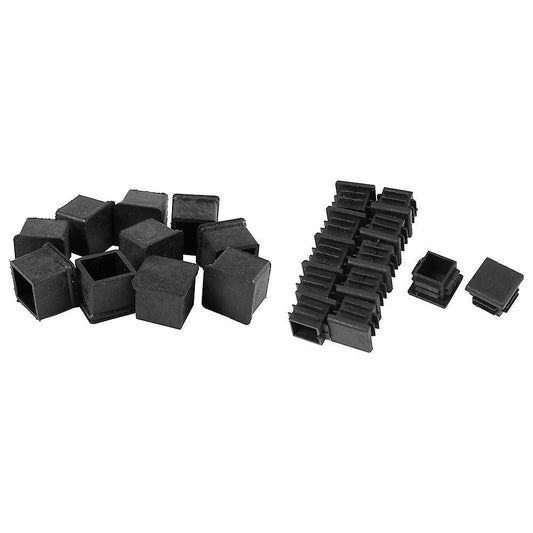 10 Stuecke Schwarz Viereckig Gummi Fusskappen Stuhlkappen