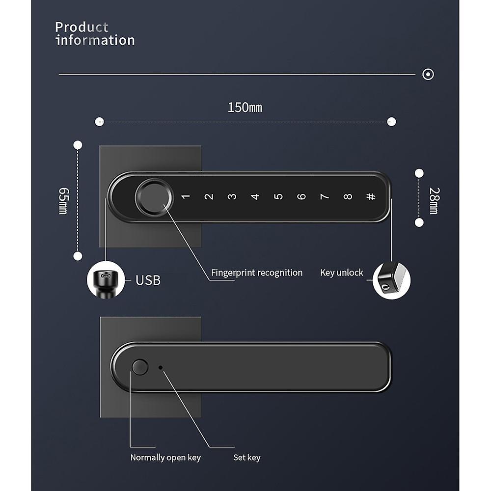Fingerprint Door Lock Door Knob for Home Hotel Office Apartment