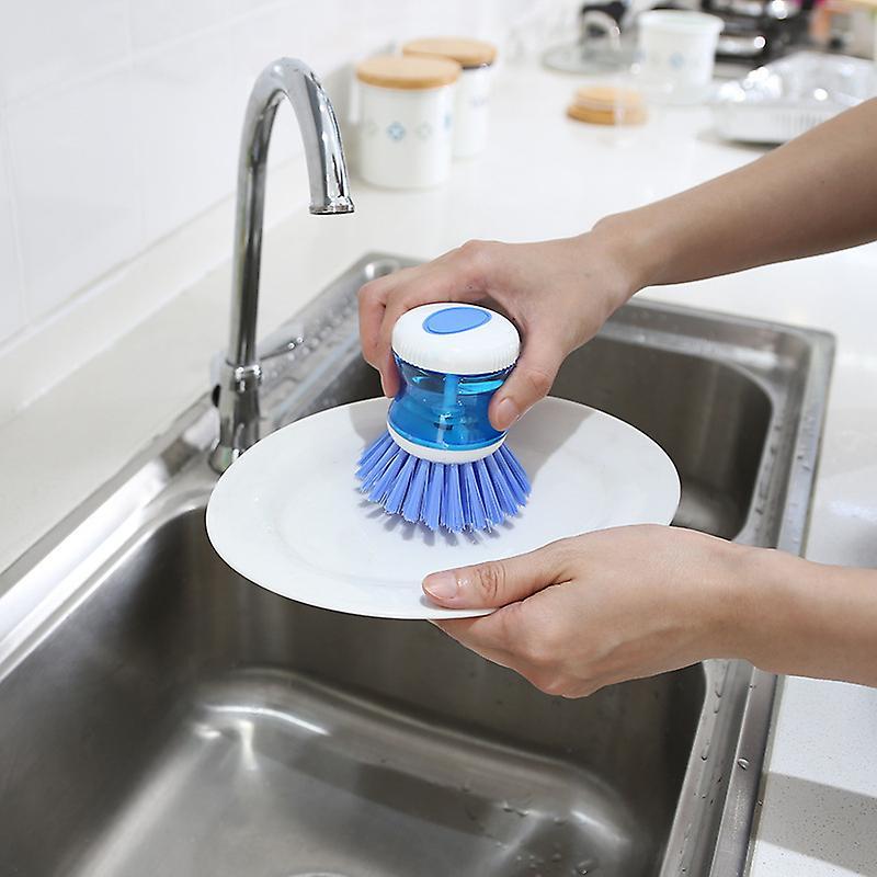 Kitchen Wash Tool Pot Dish Plastic Brush with Washing Up Liquid Soap