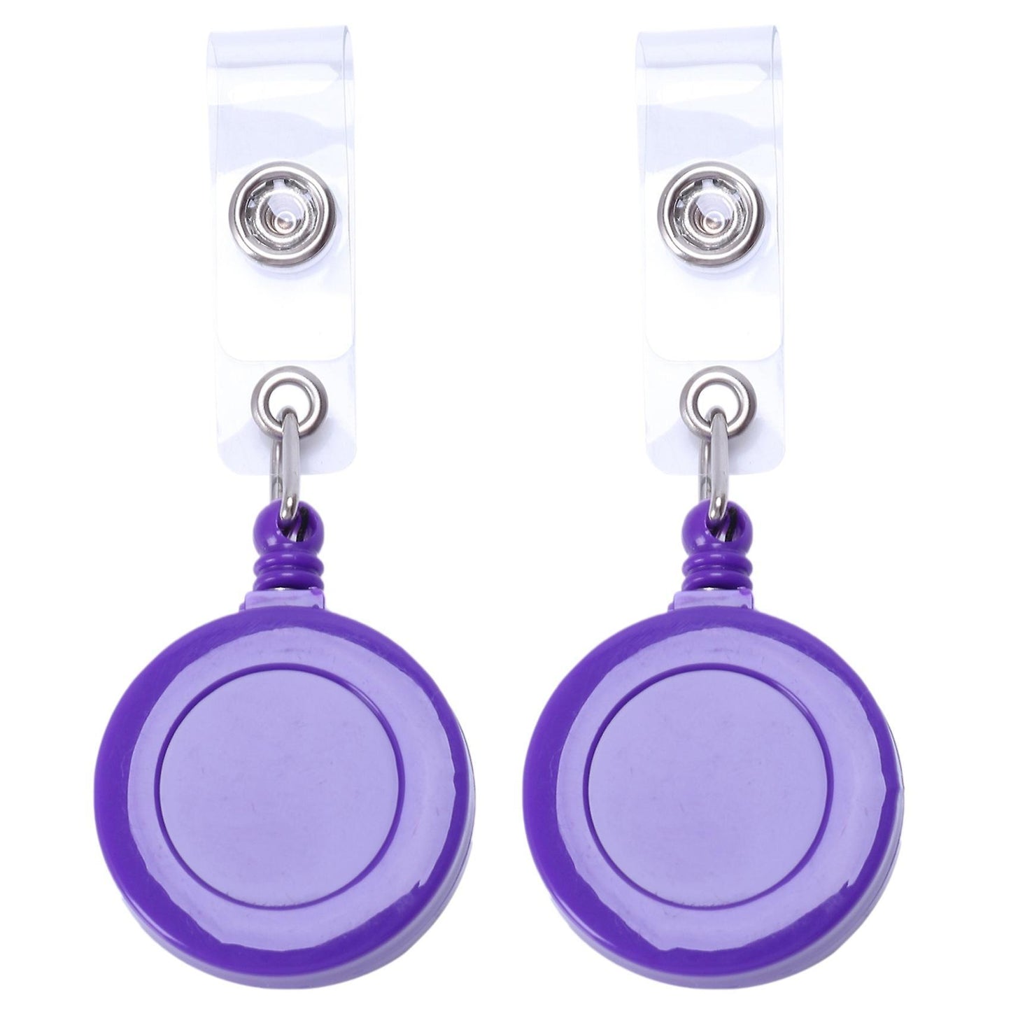 1 Pcs Porte Badge Enrouleur Clip Bouton Pression Id Carte Cle Violet