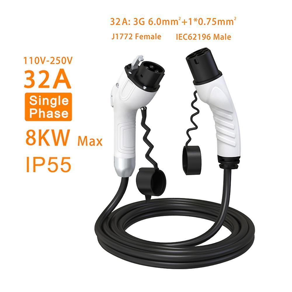 Ev Car Charger Plug 32a Type1 to Type2 Saej1772 to Iec62196-2
