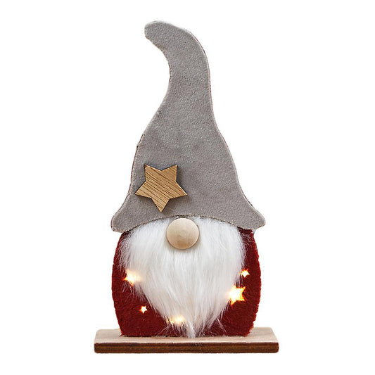 Christmas Statue Wood Glowing Faceless Elderly Ornament for Home,b