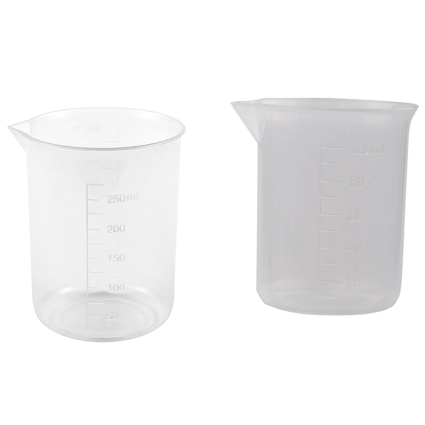 Clear White Plastic 100ml Measuring Cup Beaker for Lab Kitchen