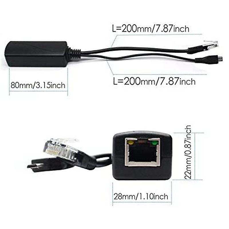 Micro-usb Poe Splitter 48v to 5v2a/3a Mini Usb Power Supply Standard