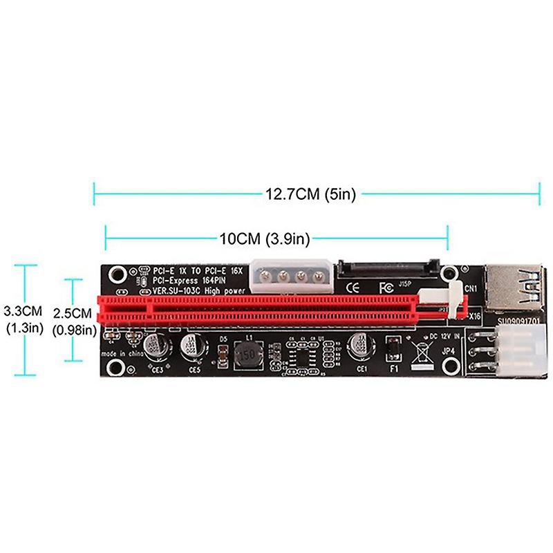 Pci-e Riser Led Express Cable 1x to 16x Image Riser Adapter Card