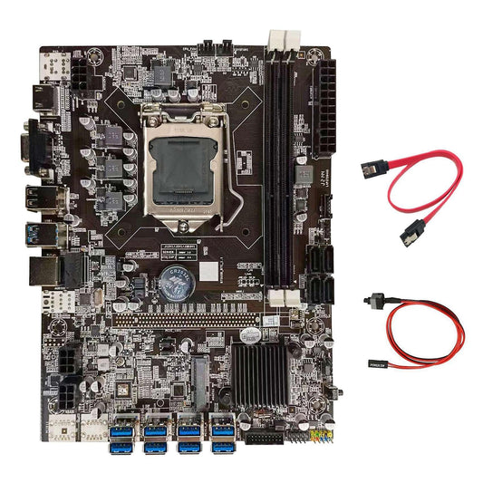 B75 Btc Mining Motherboard+sata +switch Cable Support 2xddr3 B75 Usb