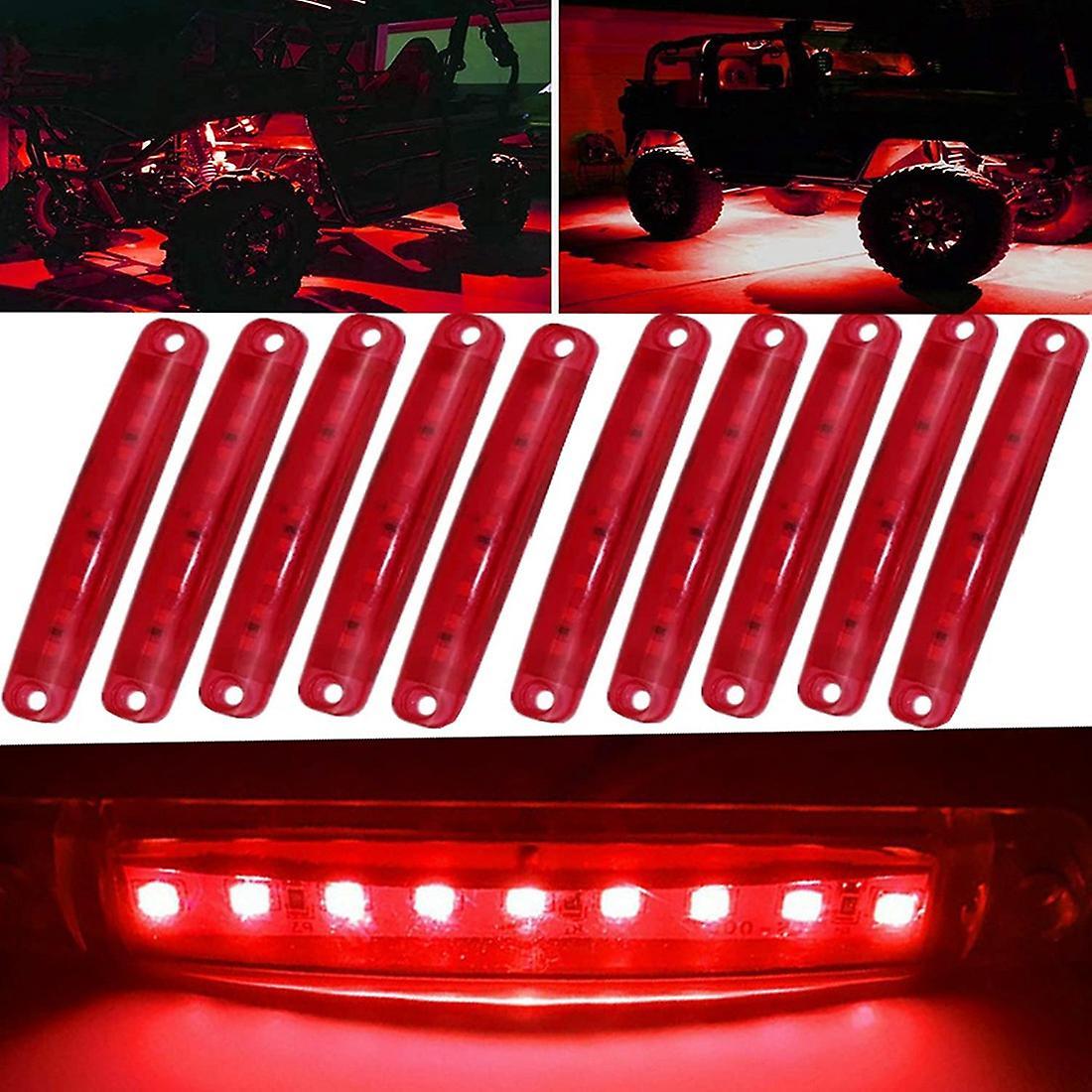 10pcs Car Underglow Lights Led Wheel Lights Rock Lights ,red