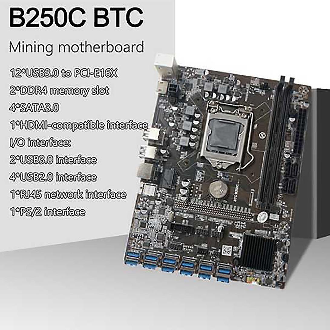 Motherboard with Cpu Thermal Grease 12 Usb to Pci-e Graphics Card