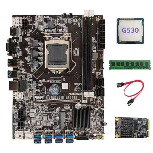 B75 Motherboard+g530 Cpu+ddr3 4gb 1600mhz Ram+128g Ssd+switch Cable