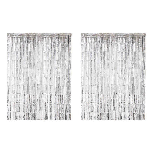 1x3m Wedding Party Wall Decoration Rain Silk Curtain-silver