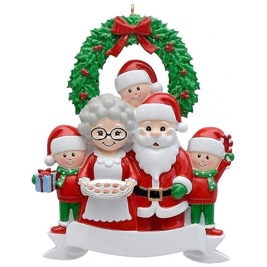 Santa Claus Family Of 5, Christmas Tree Ornament - Santa Winter Gift