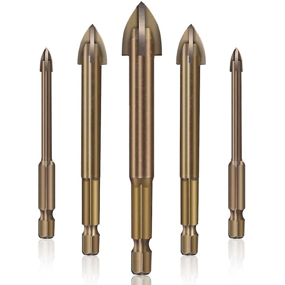 5pcs Universal Drilling Tool,cross Drill Bit,for Ceramic Tile Wall