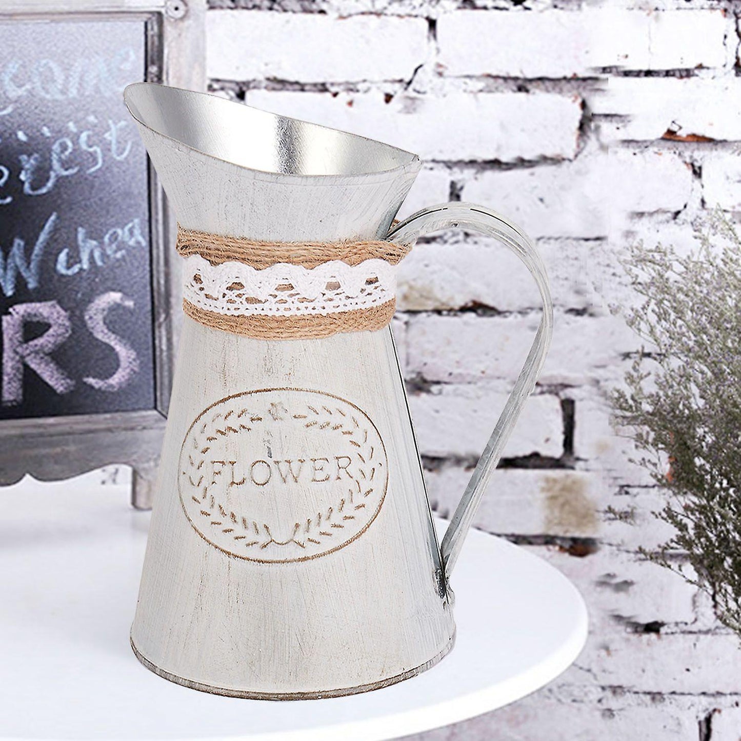 Vase Old Flower Barrel Flower Shop Furnishings Rope Iron Flower Pot