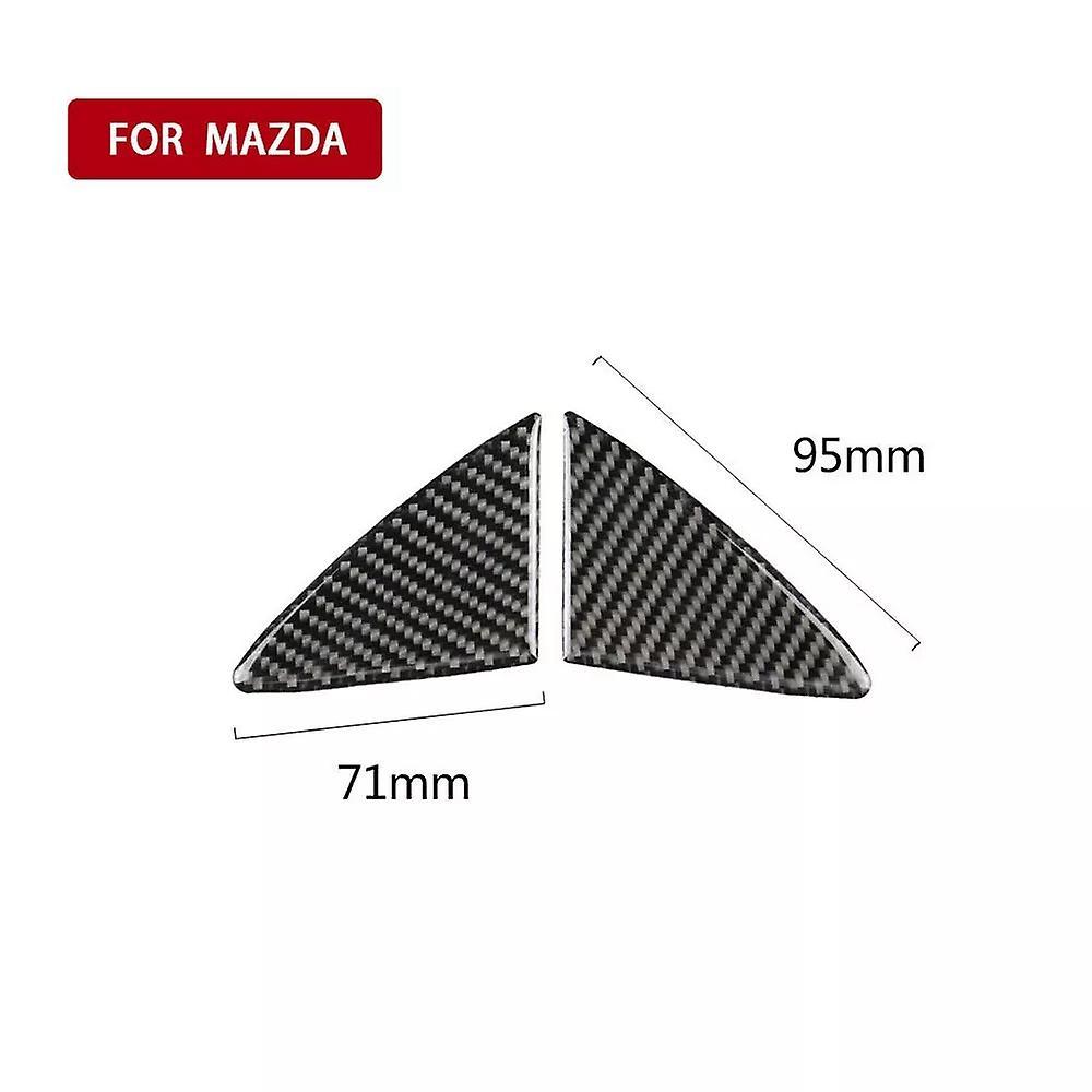 2pcs Carbon Fiber Front Grill Cover Trim for Mazda 3 Axela 2014-2016