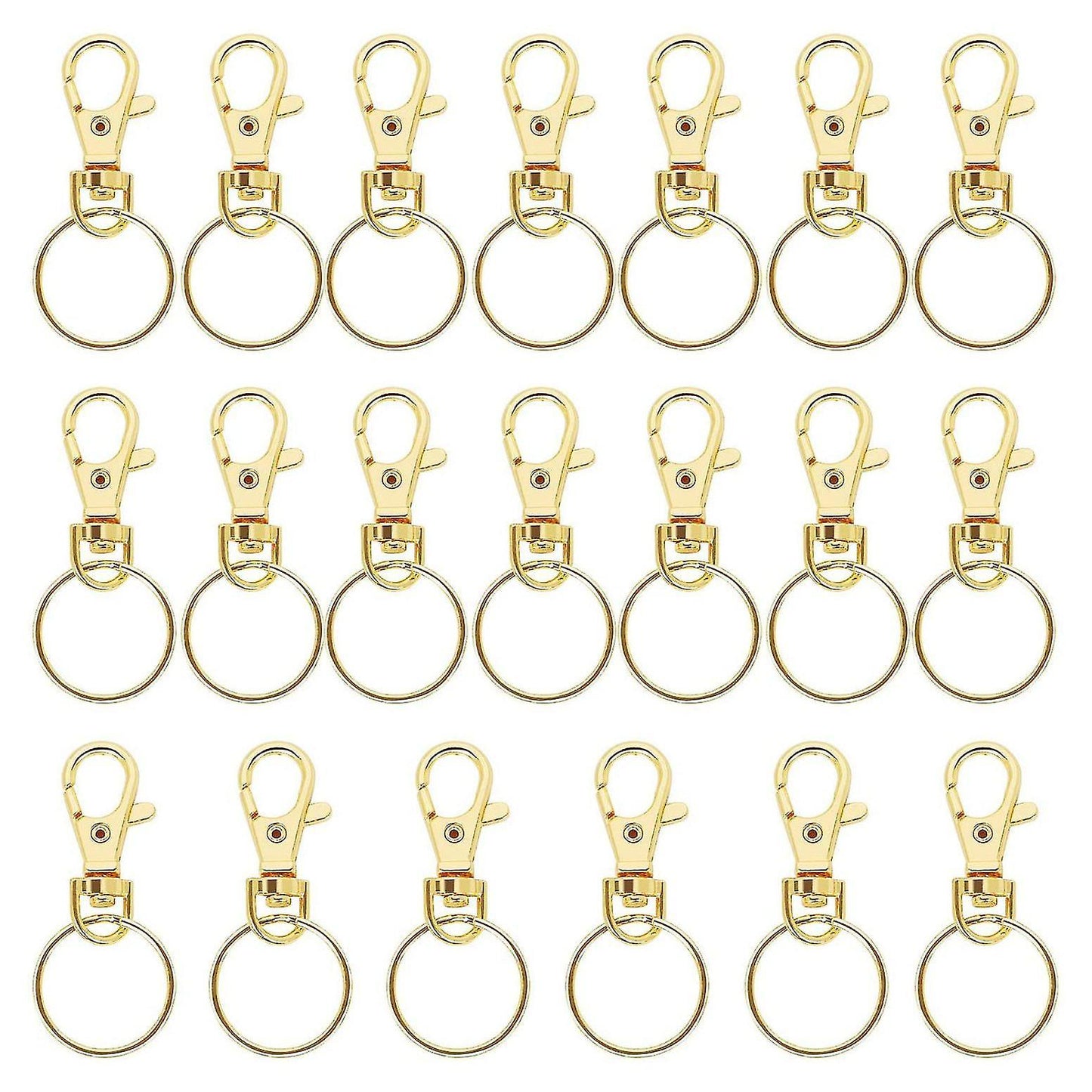 20pcs Swivel Clasps Metal Keyring for Lanyard Key Rings Crafting