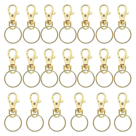 20pcs Swivel Clasps Metal Keyring for Lanyard Key Rings Crafting