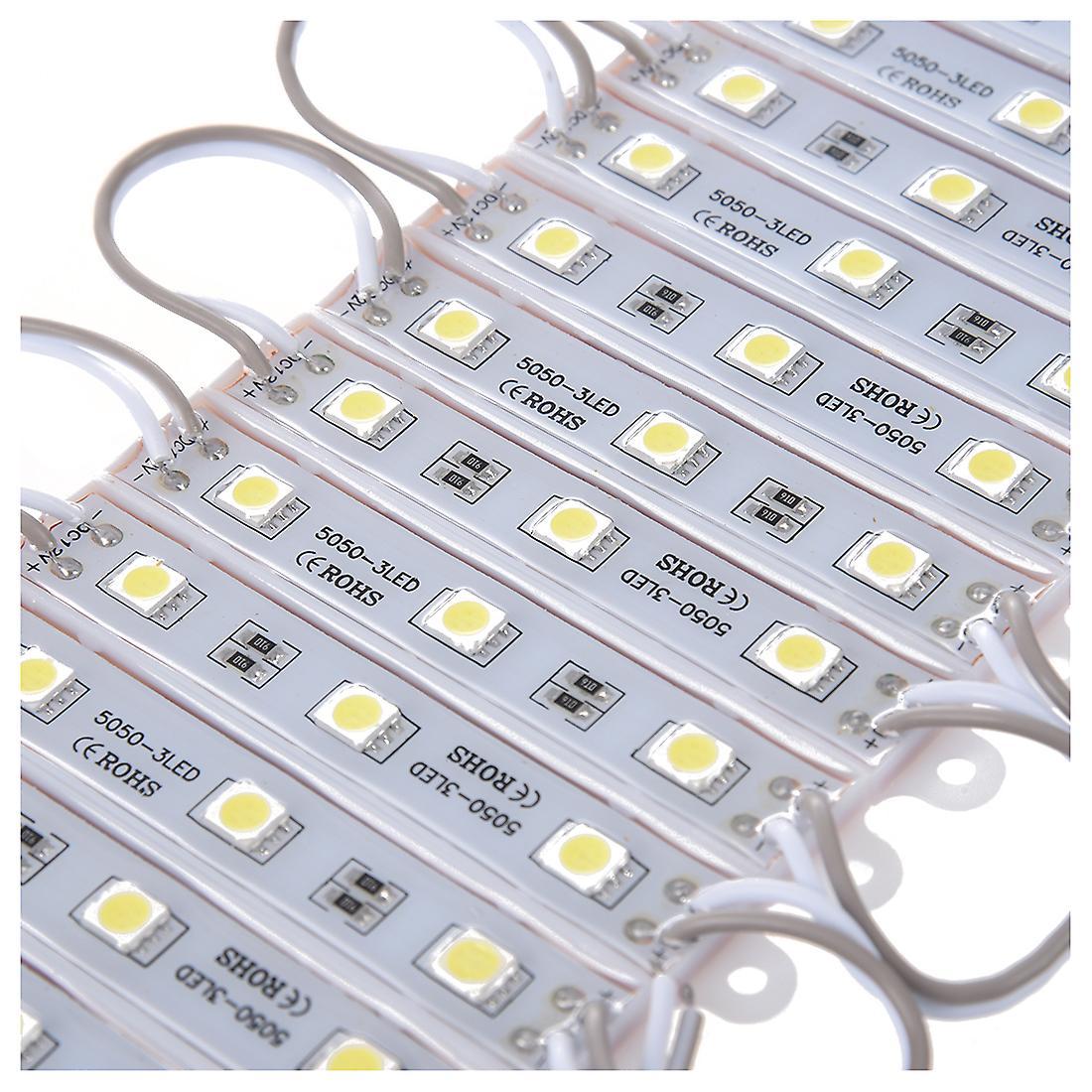 20pcs 5050 Smd 3-led Module White Waterproof Modules 12v
