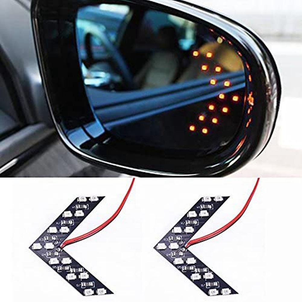 2pcs 14 Smd Led Rear View Mirror Indicator Turn Signal, Yellow Light