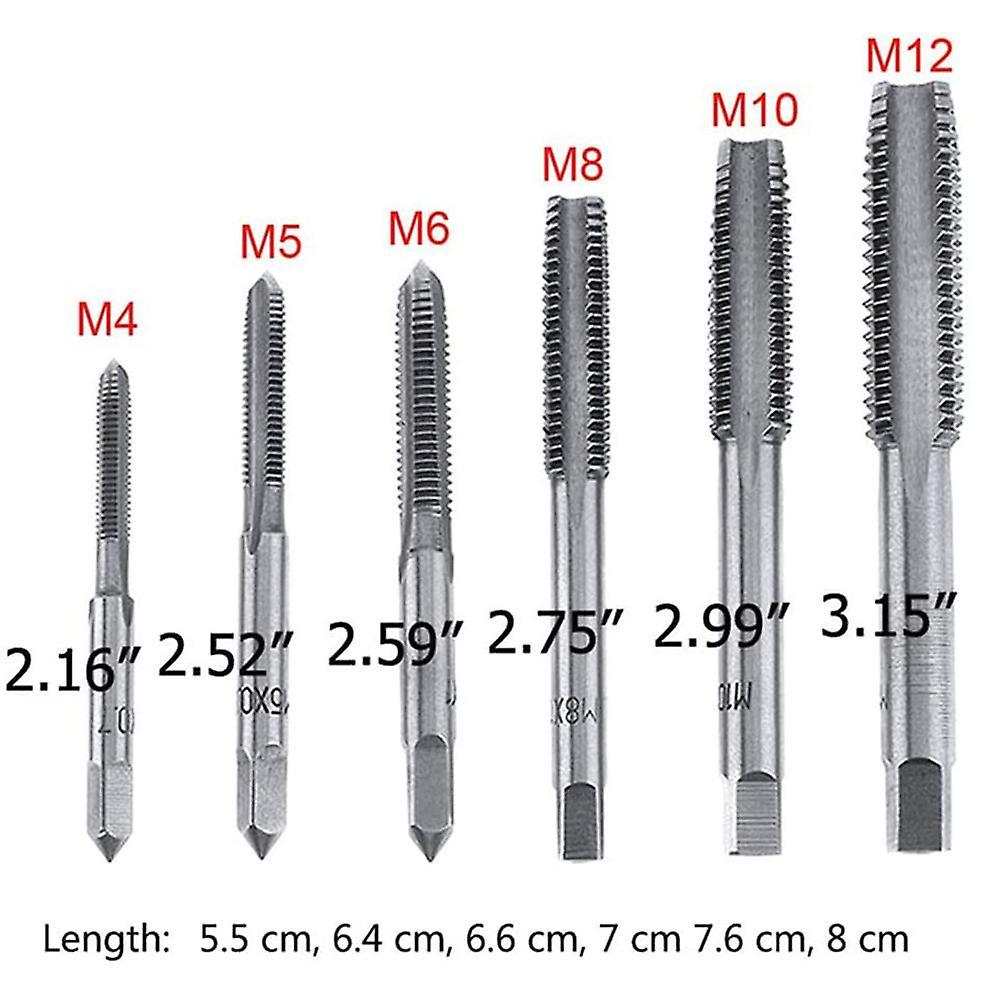 7pcs 7.7inch T-handle Ratchet Tap Holder Wrench Metric Plug Tap