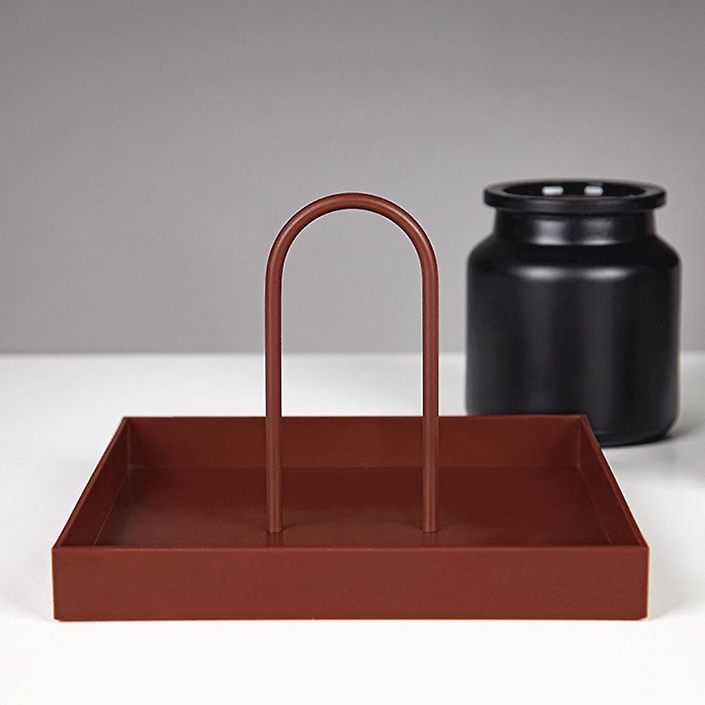 Desktop Storage Tray Plastic Square Jewelry Trays with Handle,a
