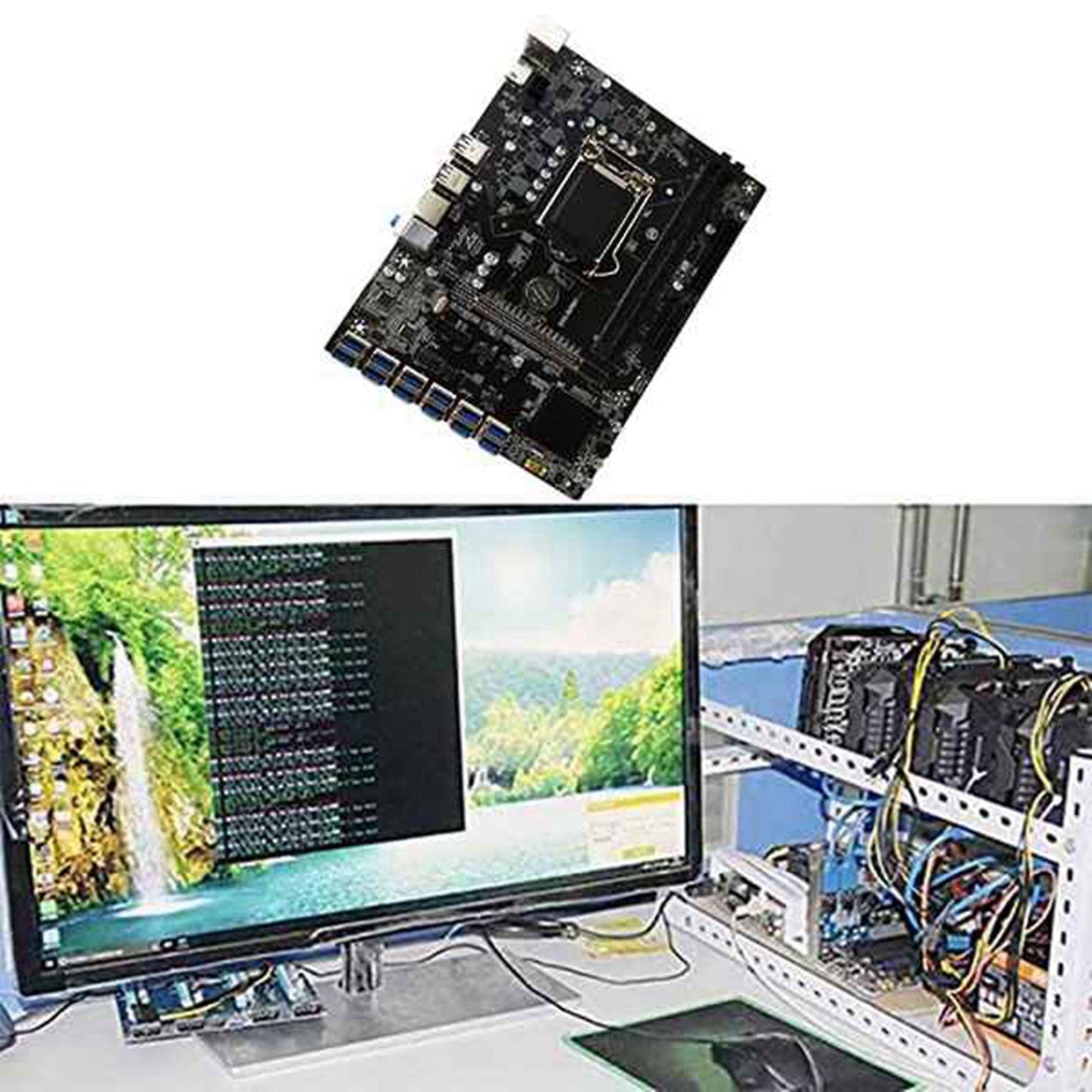 B250c Btc Mining Motherboard with 120g Ssd+ddr4 4gb 2666mhz Ram