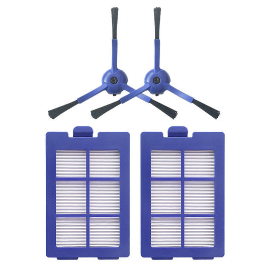 For Eufy X8 Sweeper Parts 2 Side Brushes + 2 Filters Replacement
