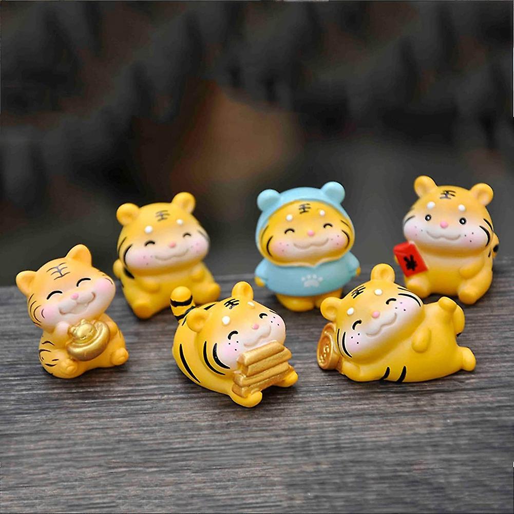 Home Decor Desktop Tiger Statues Diy Garden Ornament Tiger Figurine F