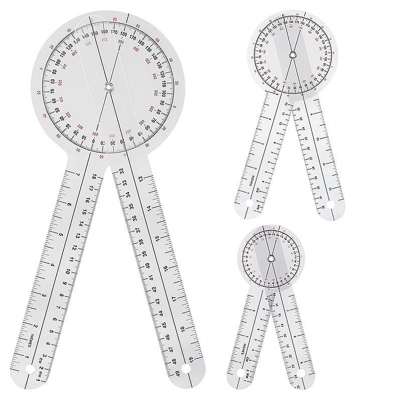 3-piece Goniometer 6/8/12 Inch Occupational Therapy Protractor Tool
