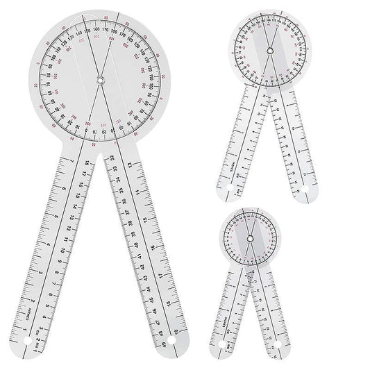 3-piece Goniometer 6/8/12 Inch Occupational Therapy Protractor Tool