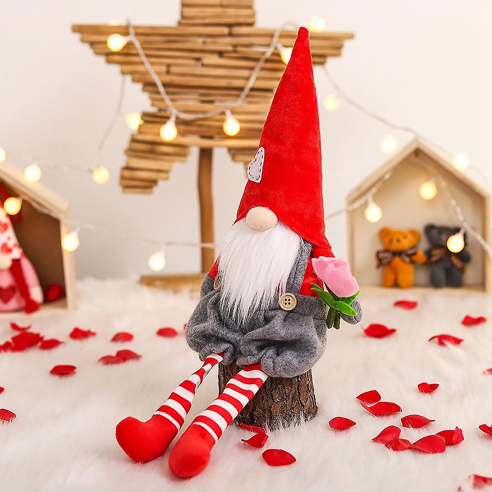 Valentine's Day Couple Sitting Long-legged Doll Window Decor (boy)