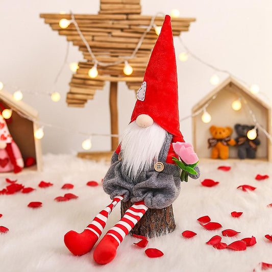 Valentine's Day Couple Sitting Long-legged Doll Window Decor (boy)