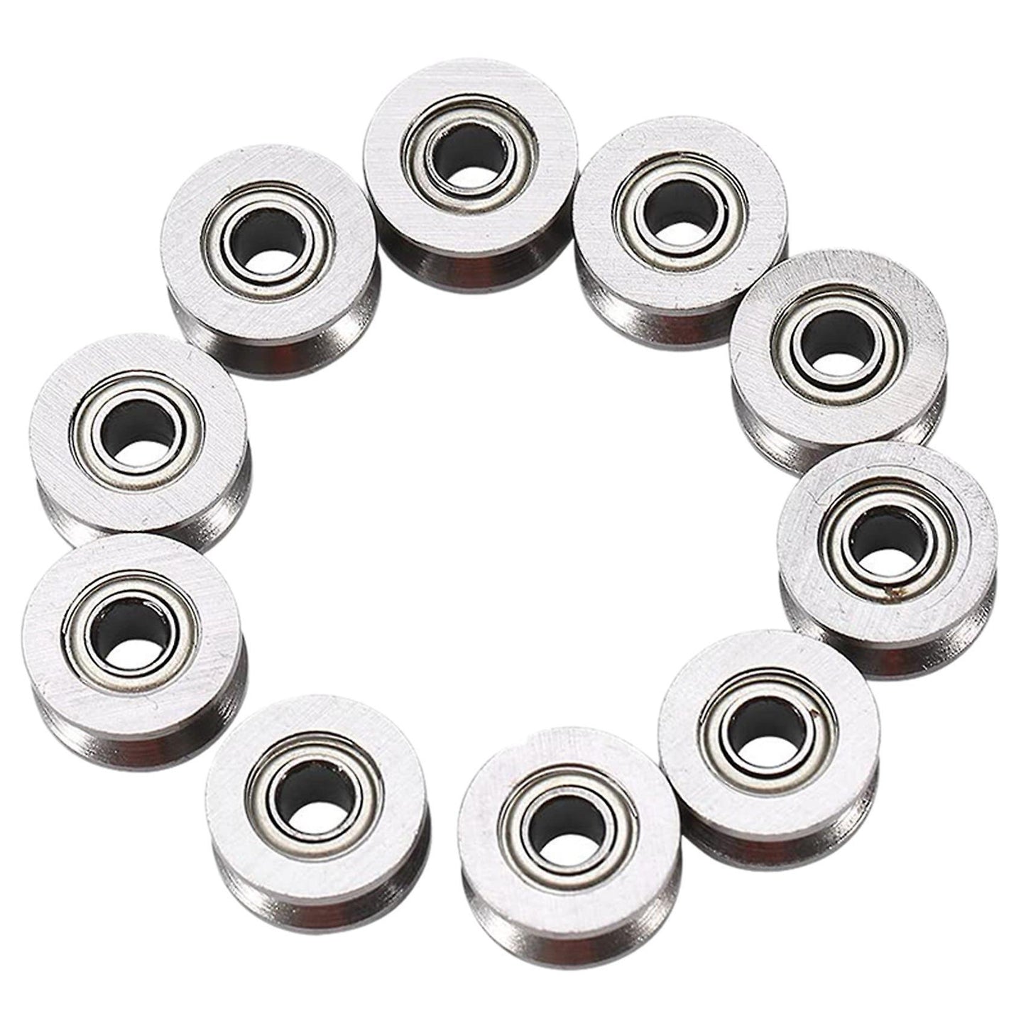 10pcs U Groove Bearing U624zz Carbon Steel Ball Bearing Pulley