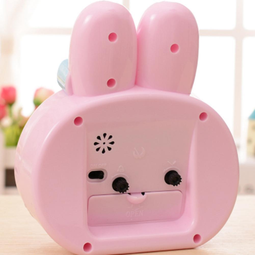 Cute Rabbit Bedside Creative Mute Small Alarm Clock Pink