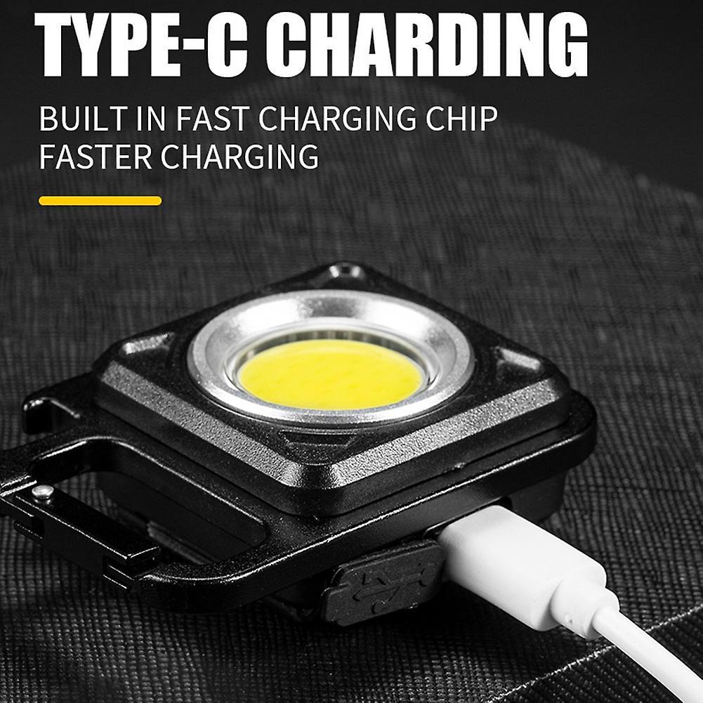 1 Pack Multifunctional Mini Cob Keychain Usb Charging Emergency Light