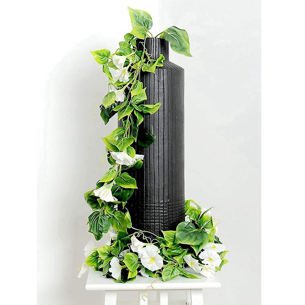 90 Inch Artificial Vines Morning Glory Flowers Hanging Plants White