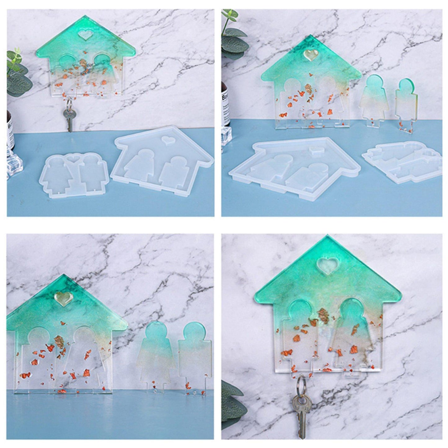 Couple Wall Hanging Keychain Hook Up Silicone Mold Diy Crafts Tool