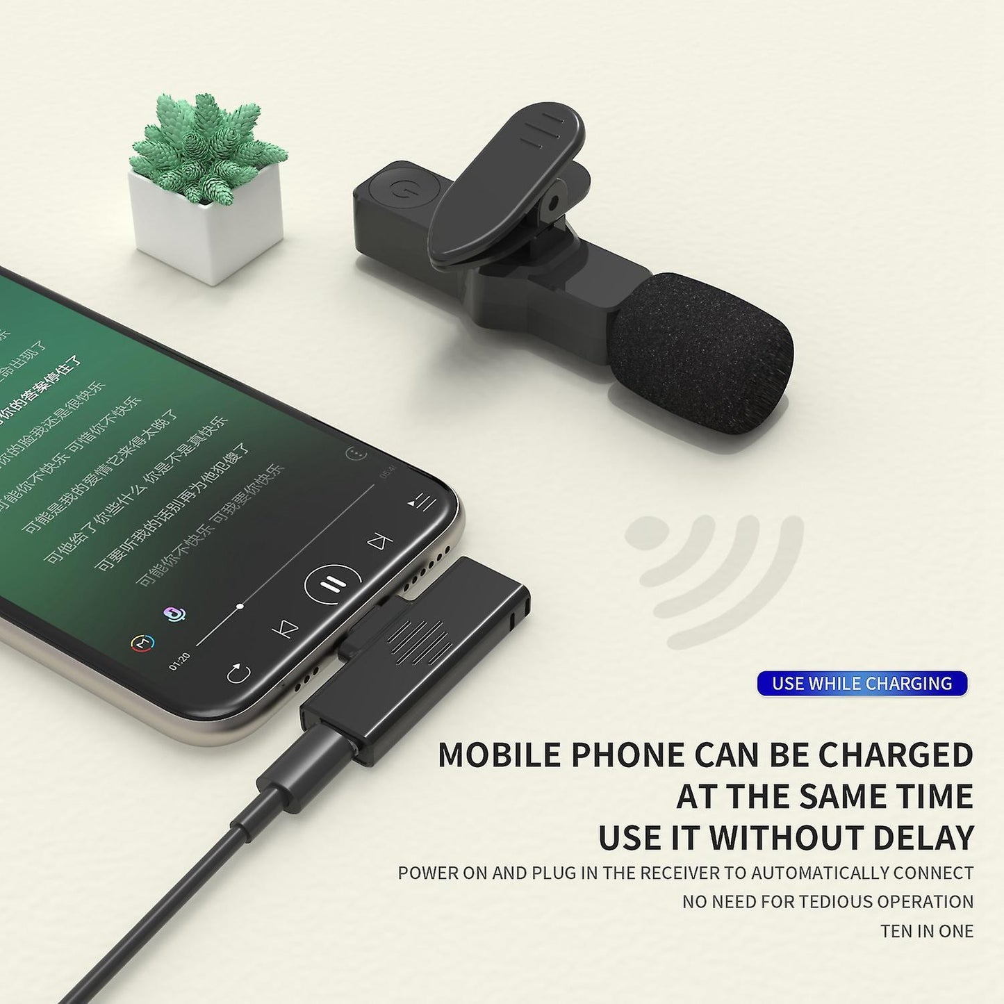 Lavalier Noise Reduction Mic for Iphone Live Broadcast Gaming Phone