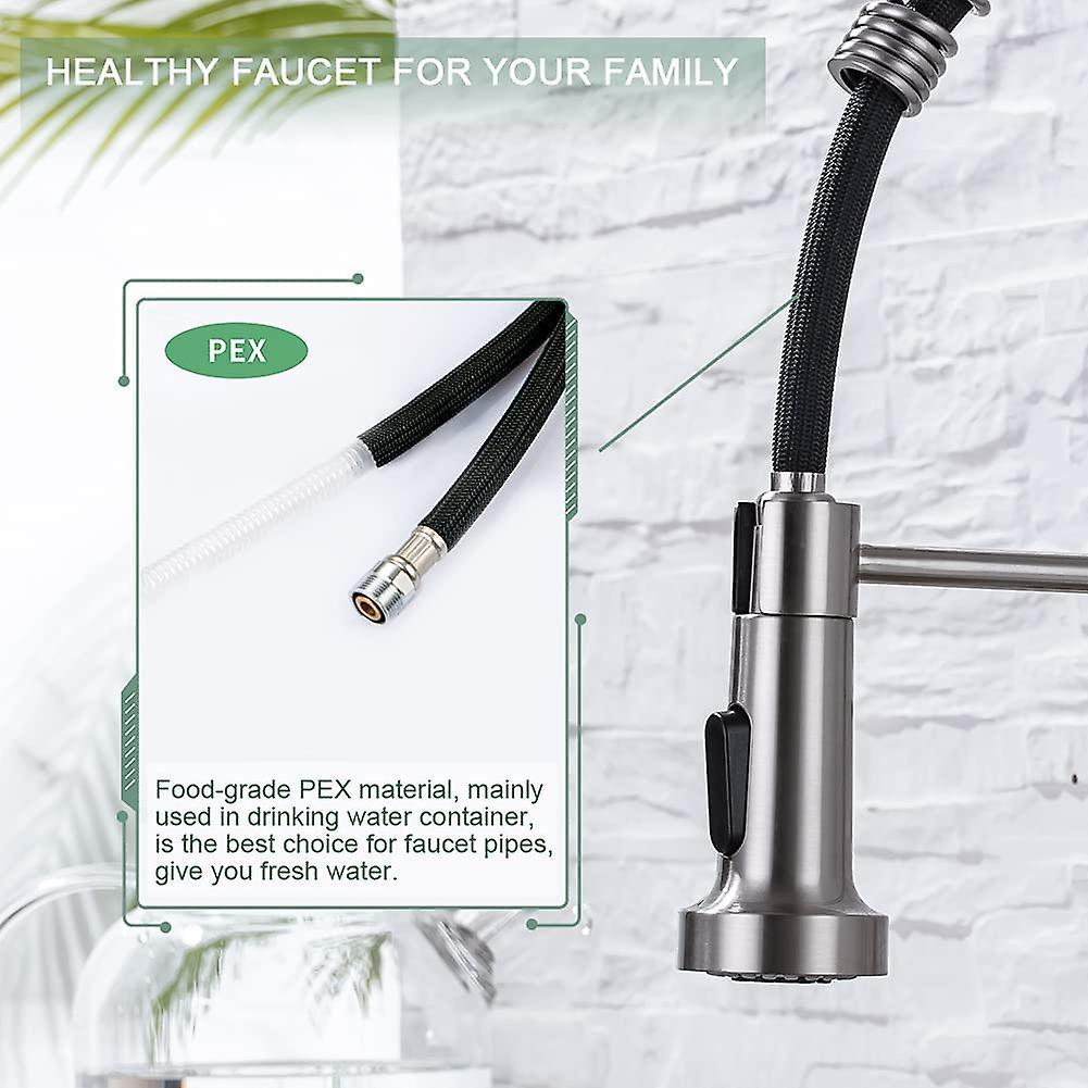 Kitchen Faucets, Brushed Nickel Stainless Steel Pull Down Sprayer