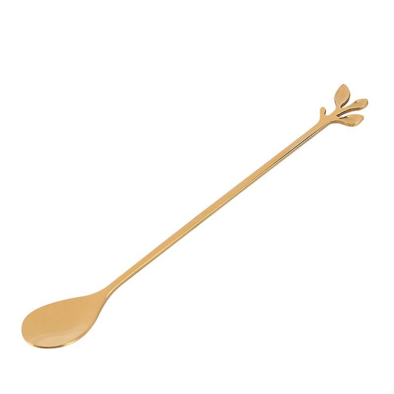 Iced Tea Spoons Set, Gold Leaf Cocktail Stirring Spoons (gold,6)