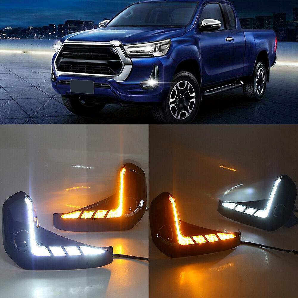 For Toyota Hilux Revo 2020 2021 Led Drl Daytime Running Lights