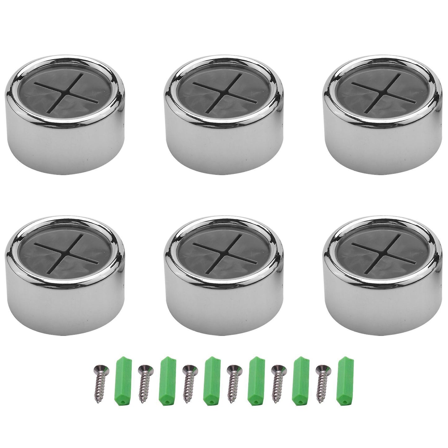 6pc Self-adhesive Towel Hooks Round Wall Mount for Kitchen Home