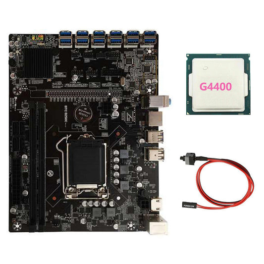 B250c Btc Mining Motherboard with G4400 Cpu+switch Cable Lga1151