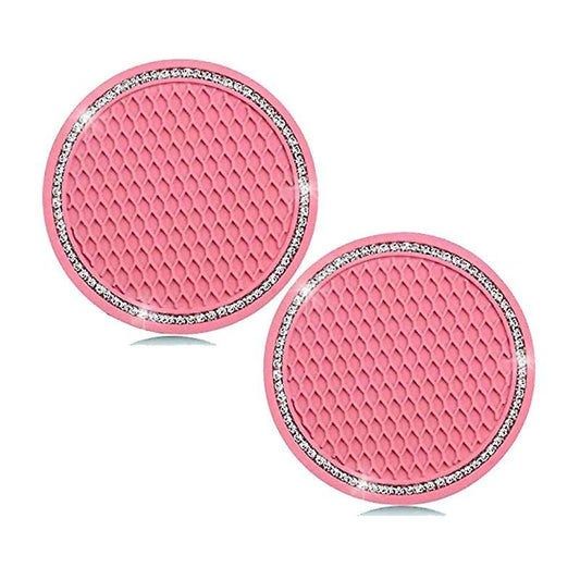 2pcs Bling Car Cup Mat Drink Coasters Crystal Vehicle Accessories