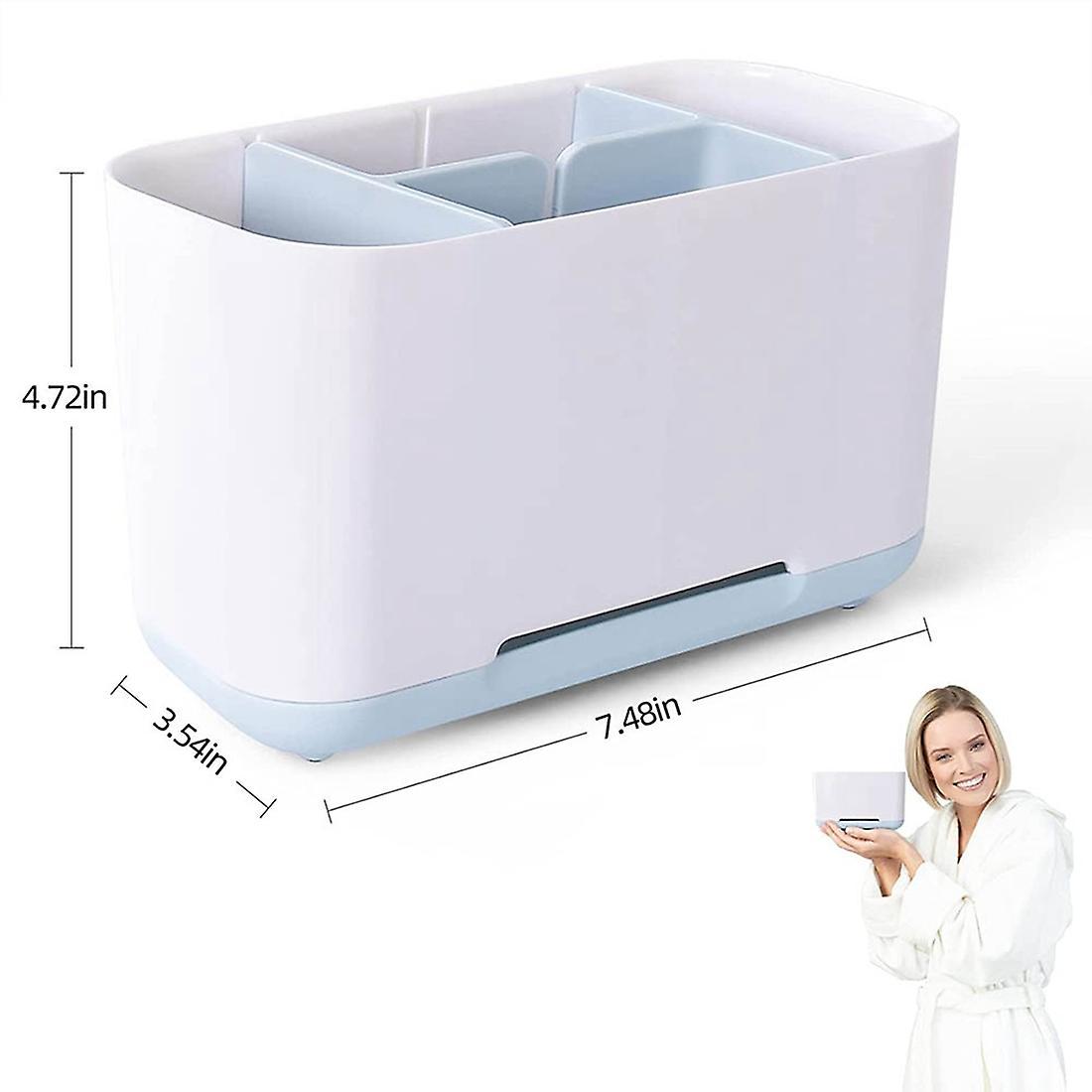 Bathroom Toothbrush Holder with Drain and Anti-slip Base Large
